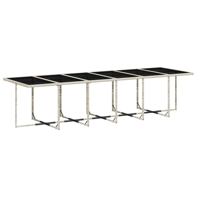 vidaXL - 13-delige - Tuinset - met - kussens - poly - rattan - lichtgrijs