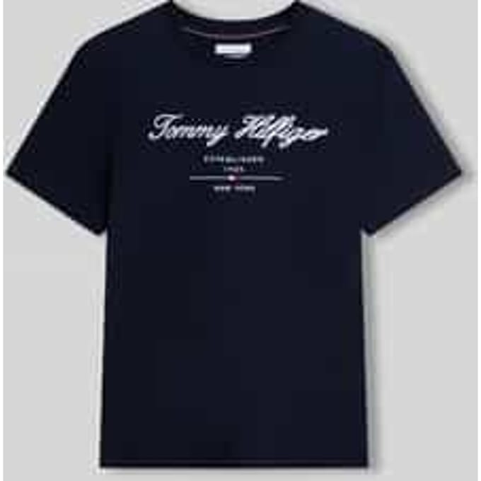 Tommy Hilfiger Script Logo T-shirt Navy Blue Taglia: S | Magliette basic Outlet | Uomo | Blu