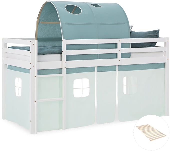 Homestyle4u Hoogslaper - 90x200 cm - met lattenbodem - Groen/Mint