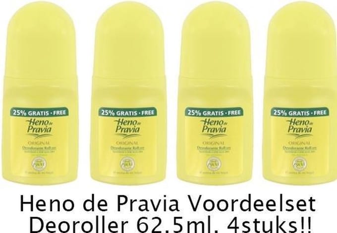 Heno de Pravia - 62,5 ml - Deodorant - 4 st - Voordeelverpakking