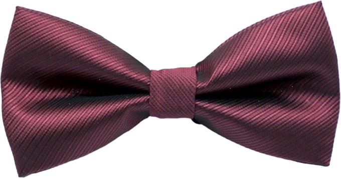 Fako Fashion® - Vlinderstrik - Vlinderdas - Deluxe - 12cm - Bordeaux Rood Gestreept