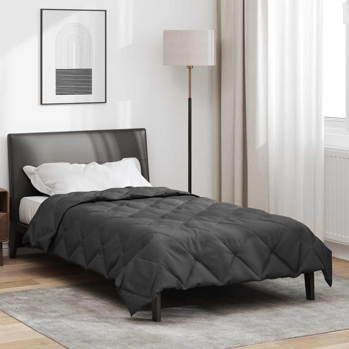 vidaXL Vol jaar dekbed Antraciet 135 x 220 cm Microfiber