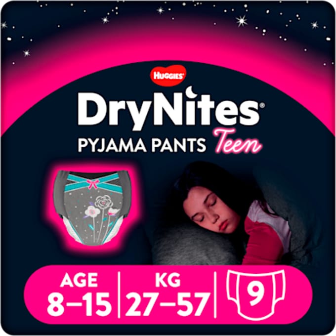 DryNites Girl Pyjama Pants 8-13 Years 9 st