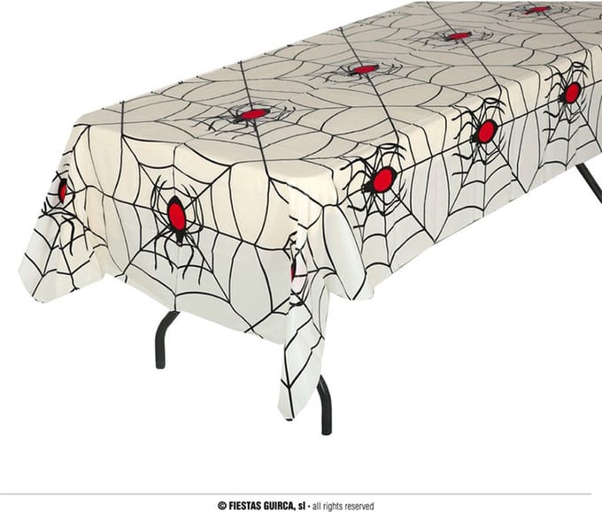 Fiestas Guirca - Tafelkleed Wit Spinnenweb 135 x 270 cm