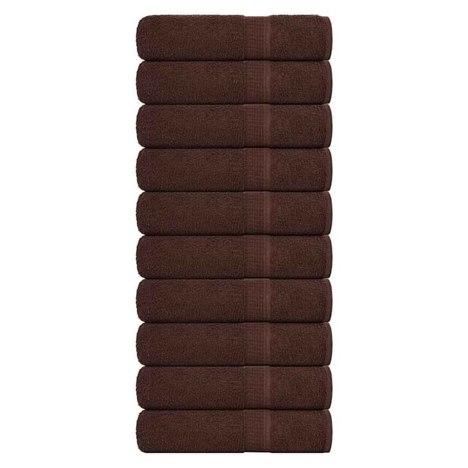 vidaXL - Douchehanddoeken - FROGN - 10 - st - 70x140 - cm - 360 - g/m² - bruin