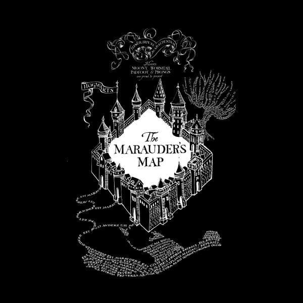 Harry Potter The Marauders Map Dames T-shirt - Zwart - M