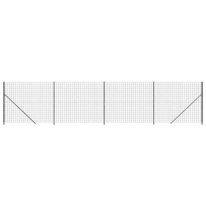 vidaXL - Draadgaashek - met - flens - 2x10 - m - antracietkleurig