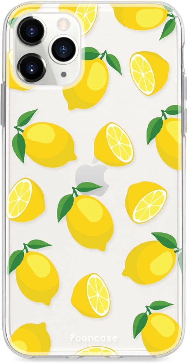 Fooncase Hoesje Geschikt voor iPhone 12 Pro Max - Shockproof Case - Back Cover / Soft Case - Lemons / Citroen / Citroentjes
