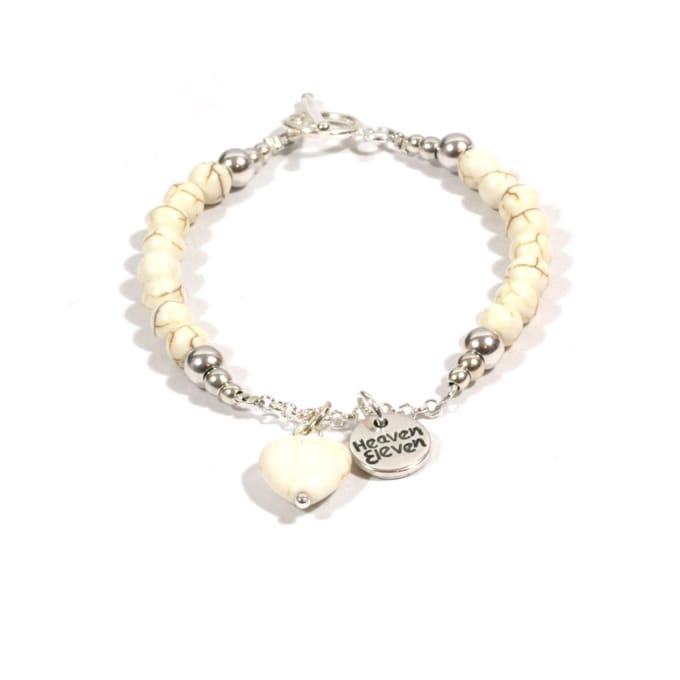 Heaven Eleven - howliet kralen en hart - 18cm