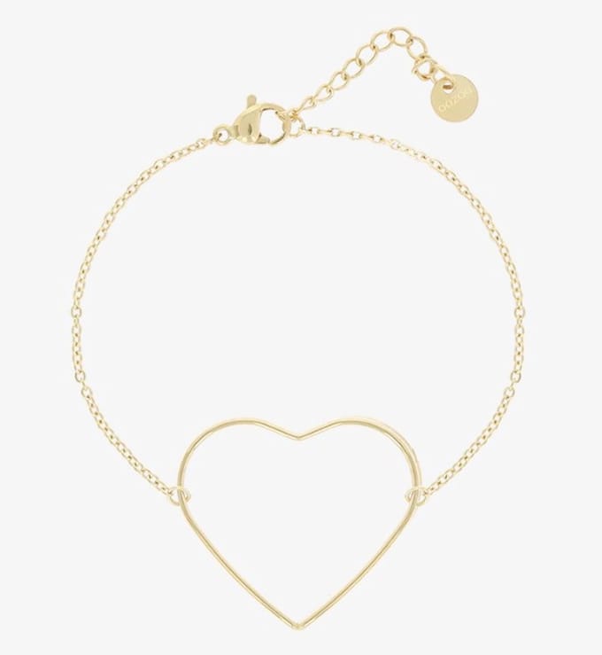 Oozoo Armband, Gold gekleurd stainless steel met groot hart