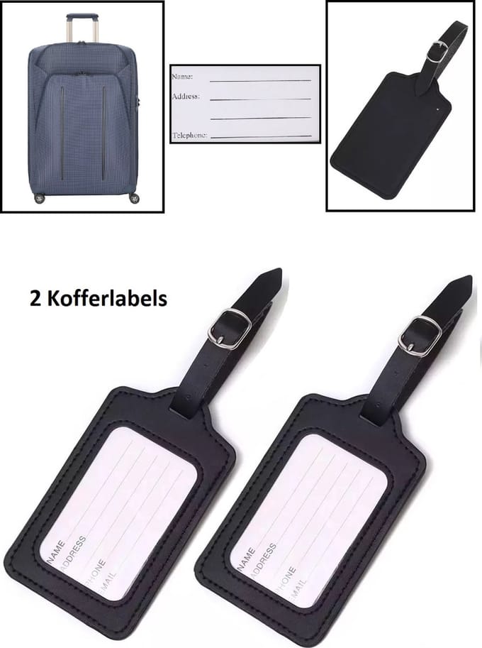 2 stuks Kofferlabel - Bagagelabel - Reislabel - Adreslabels - Luggage Tag