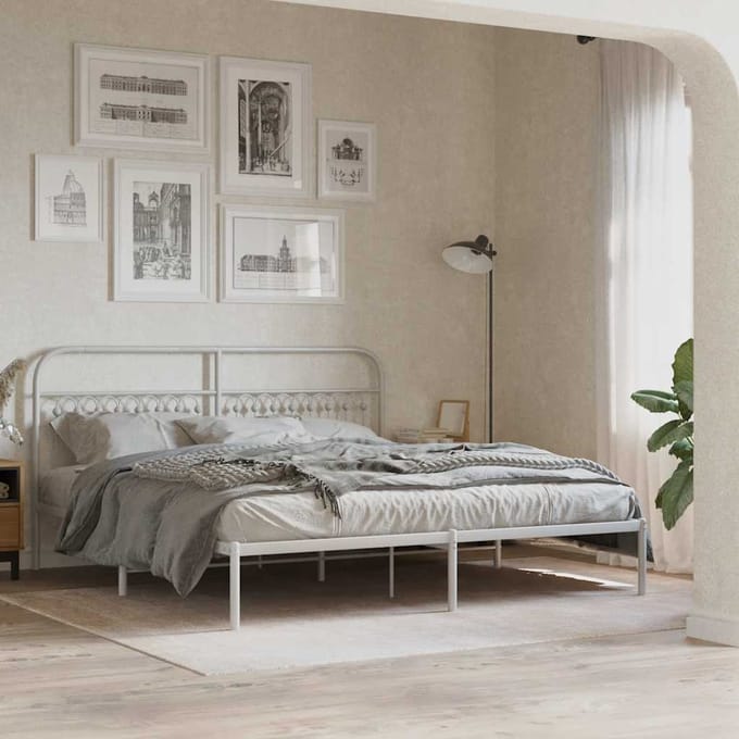 vidaXL - Vervangend - hoofdbord - 180 - cm - metaal - wit