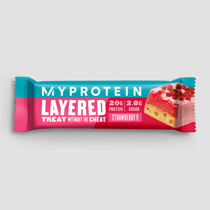Eiwitreep met laagjes - 12 x 60g - Aardbei