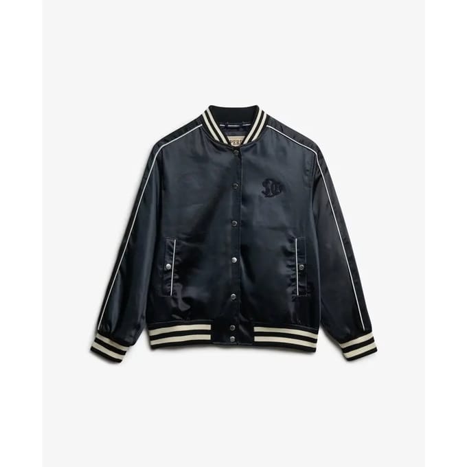 Superdry Varsity Satin Bomber Jacket Dames - Maat 16