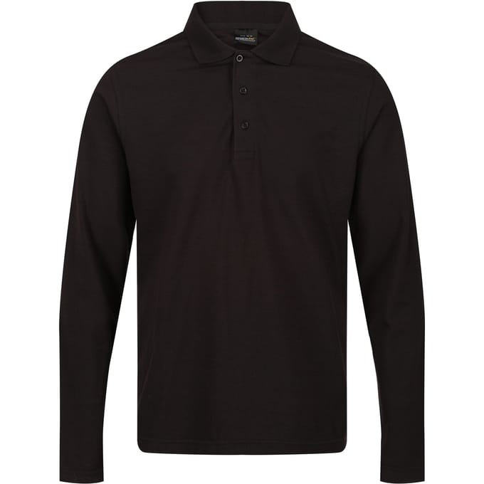 Regatta Heren Pro Poloshirt Met Lange Mouwen (Zwart)