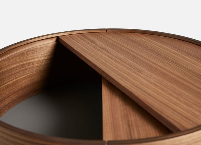 Woud Arc bijzettafel - notenhout - Ø42 cm