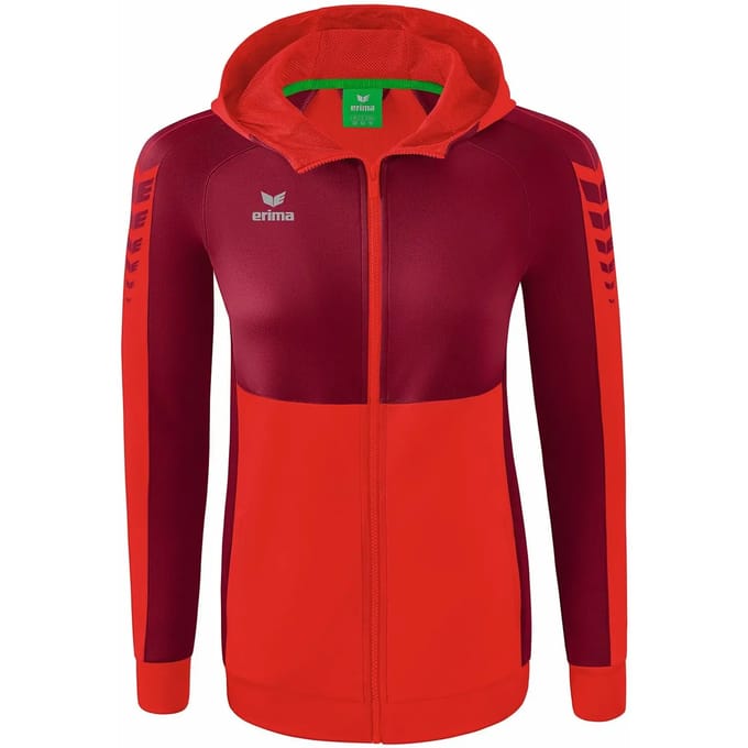 Erima Six Wings Trainingsjack Met Capuchon Dames - Bordeaux / Rood | Maat: 36