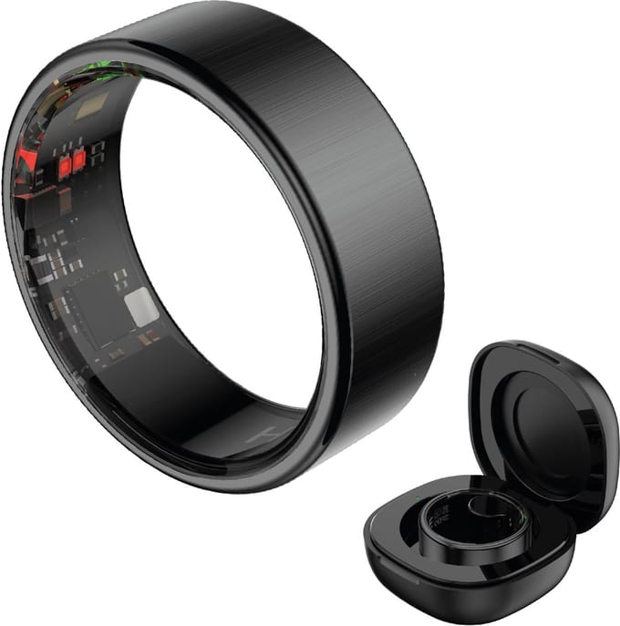 HAALE II Smart Ring met Oplaadcase - Matte Black - Size 12