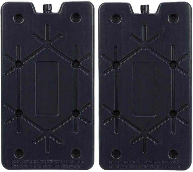 Excellent Houseware Koelelement Ice Pack - 2x - zwart - polyethyleen - 350 gr - 24 x 14 x 1.5 cm