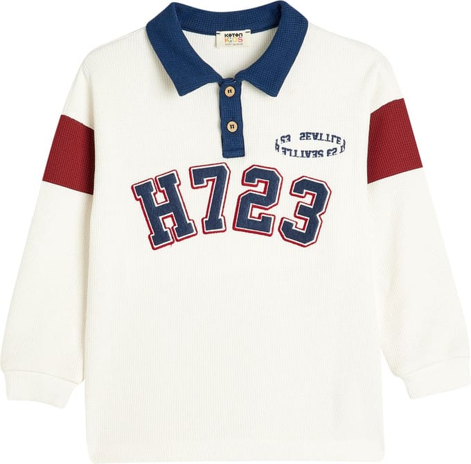 Polokraag geborduurd Sweatshirt