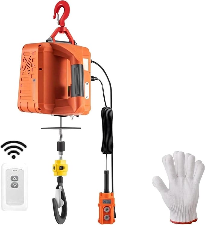 Elektrische takel - Mini kraan - Zware objecten heffen - Draadloze bediening - 500KG laadvermogen - Grijs