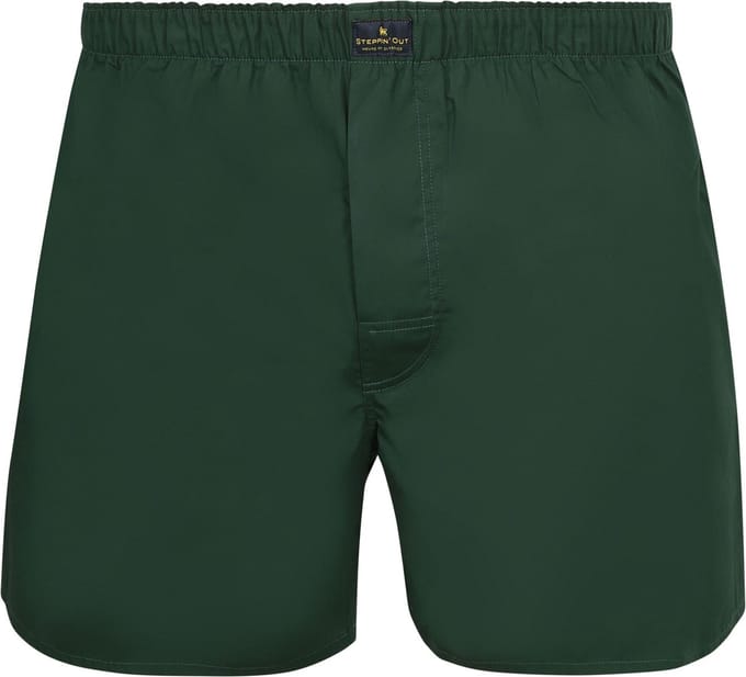Steppin' Out Poplin Boxershort Racing Donkergroen - Maat M - Heren