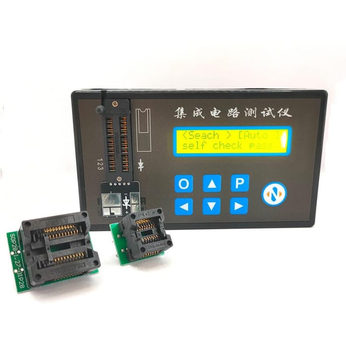 Draagbare oplaadbare LED-geïntegreerde circuittester Multifunctionele chiptester Transistordiode Tester with 2 Bases