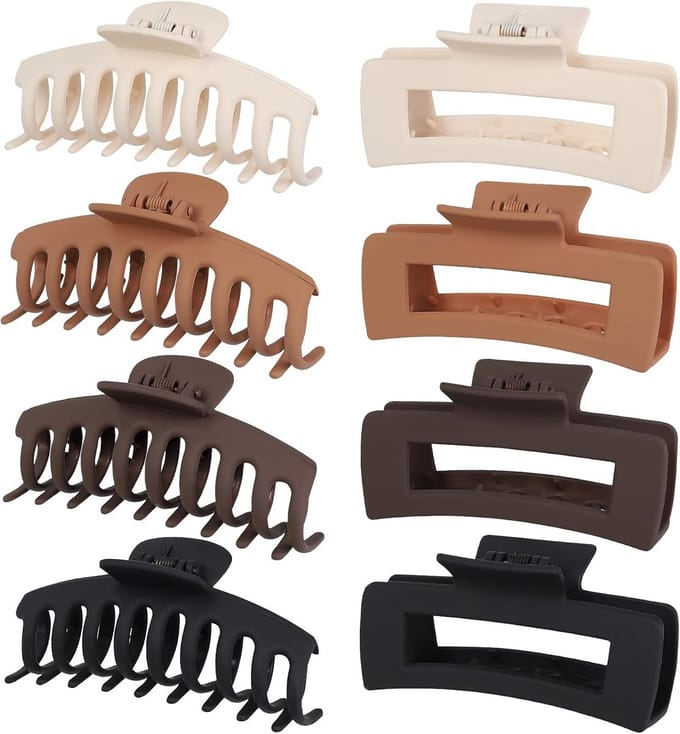 8 Stuks Haarspelden Mat Grote Klemmen Set - Sterke Anti-Slip & Multicolor