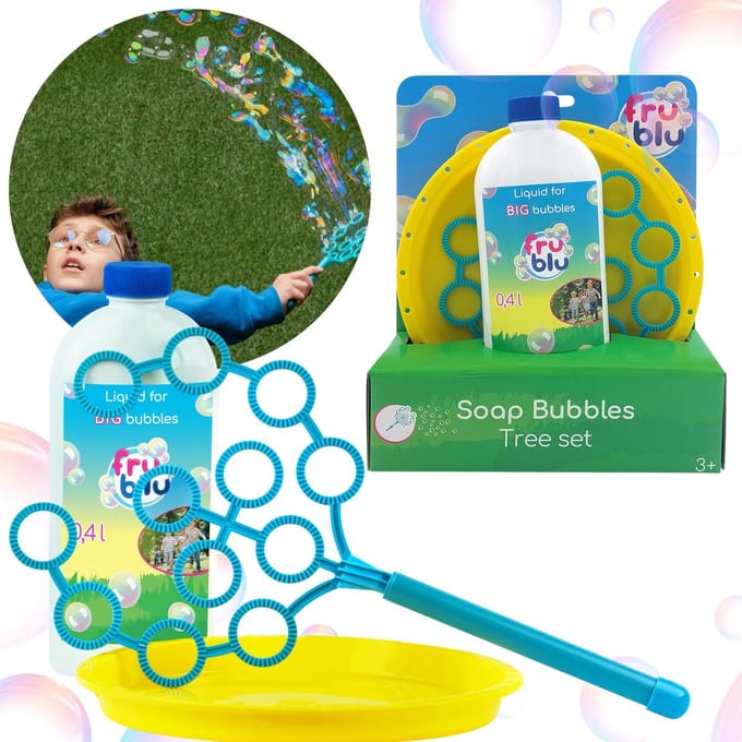 Fru Blu Zeepbellen set met boom, hoepel + 400 ml vloeistof