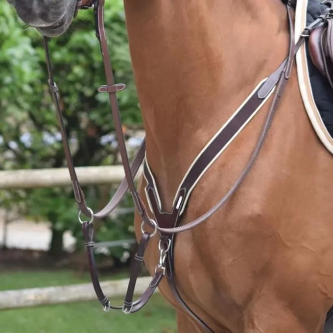 Elastische jachtcollier voor paard met martingale Jump'In