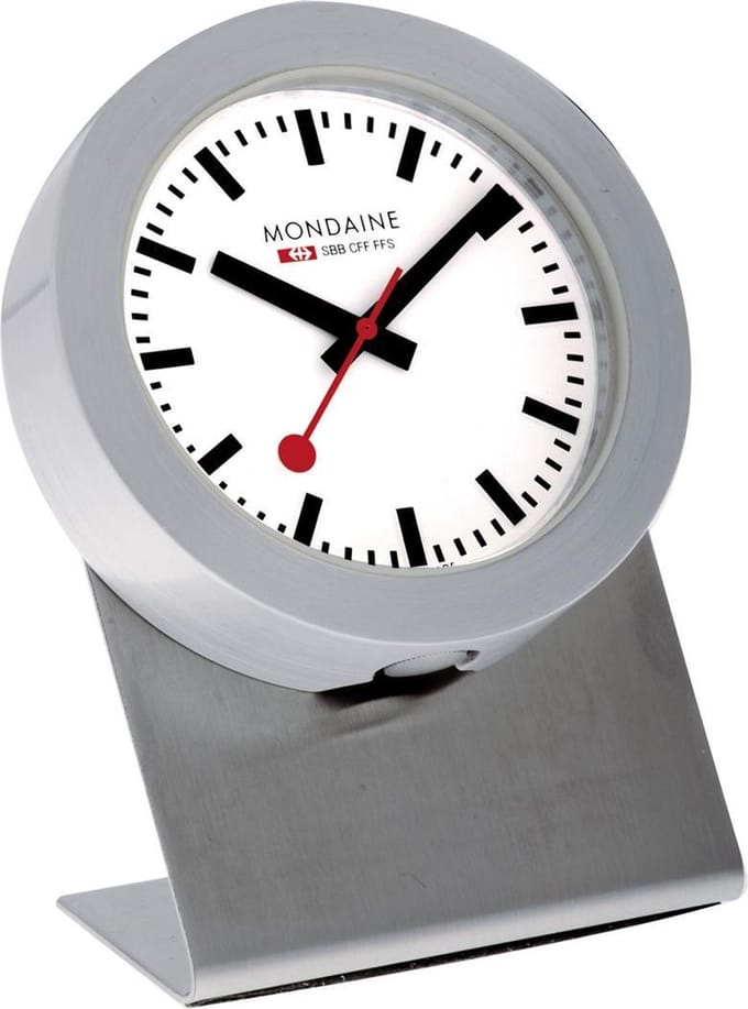 Magneetklokje 50mm mat-wit-alu