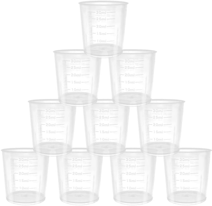 Dailygoods- Maatbekers 30ml - Transparant - Set van 10 - Herbruikbaar - Keuken - Handgemaakt - Maatcontainer