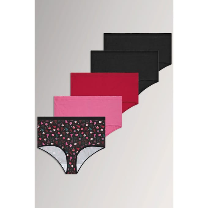 Yours Yourset Set Van 5 Rode Maxislips Met Kerstprintsize 42-44