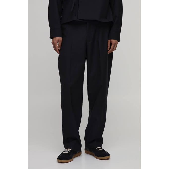Kostuumbroek Met Riem In Relaxed Fit | Black | Size 30