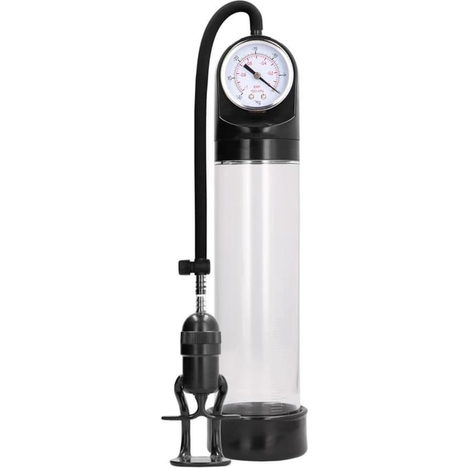 Pumped Deluxe  Penis Pomp met Meter Inclusief Siliconen Penisring - 30 cm - Transparant