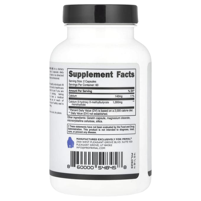 PrePrimal, HMB, 1.000mg, 120 capsules (500mg per capsule)