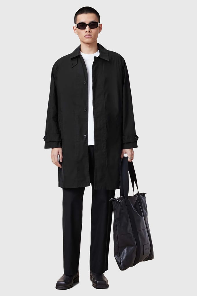AllSaints Tillman Mac Black Größe: XS | Trench Coats Outlet | Herren | Schwarz