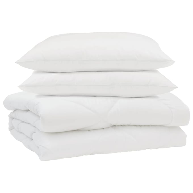 vidaXL - Zomer - Deken - met - kussen - 3 - st - Wit - Microvezel
