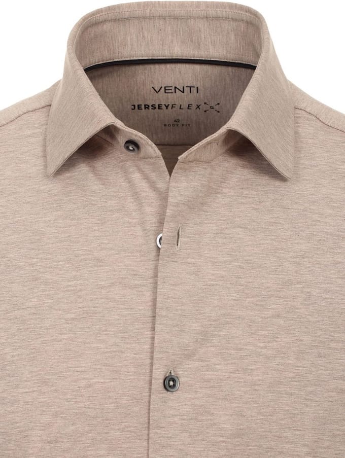 Beige Venti Jerseyflex Overhemd Body Fit 123955800-600 - M