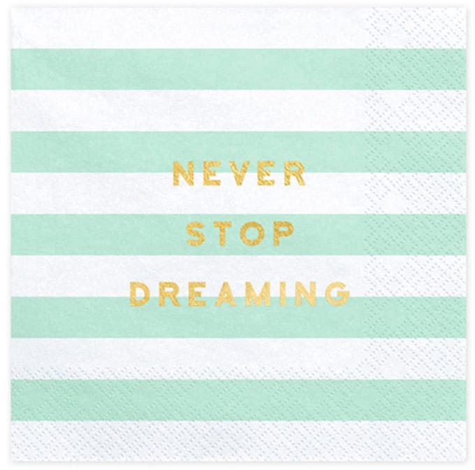 PartyDeco - Servetten - Yummy - Never Stop Dreaming 20 stuks
