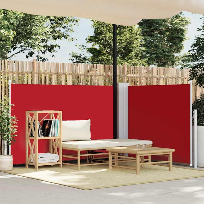 vidaXL - Windscherm - uittrekbaar - 120x600 - cm - rood