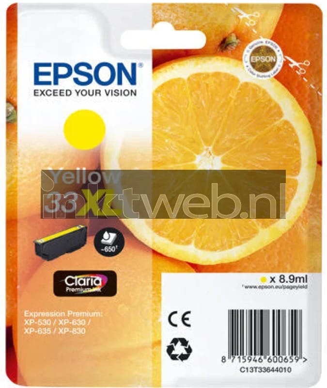 Epson T3364 nr. 33XL inktcartridge geel hoge capaciteit (origineel)