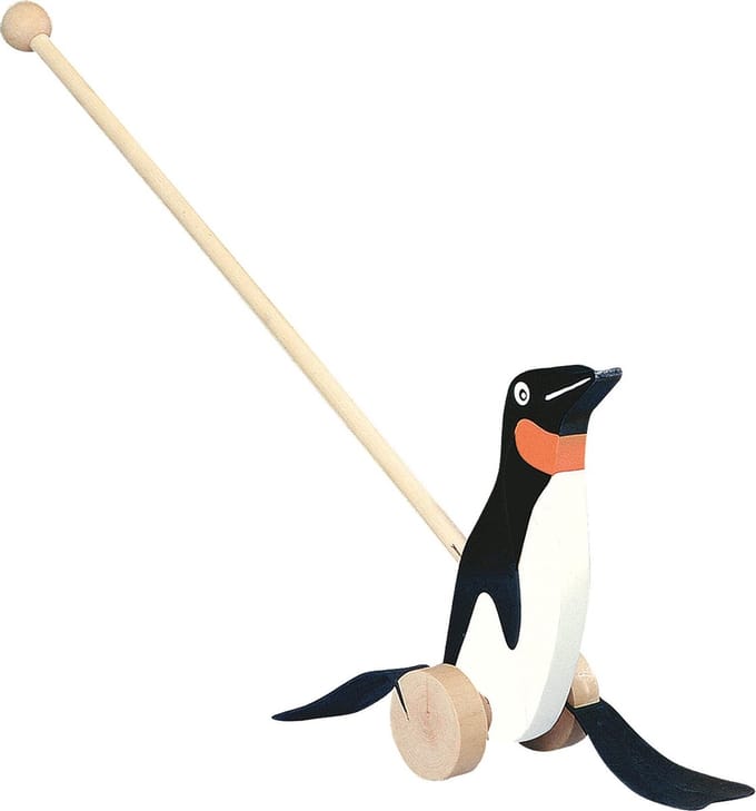 Bino Stokroller Pinguïn Junior 53 Cm Hout Naturel
