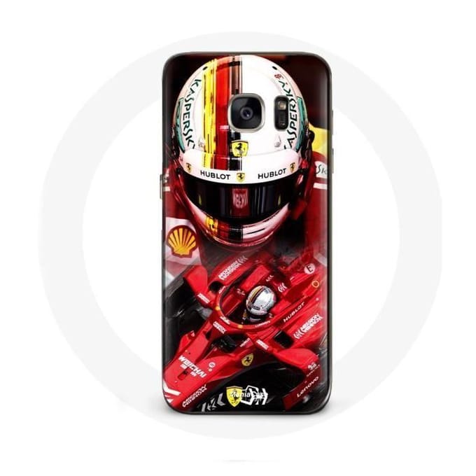 Coque - Formule 1 - Galaxy S7 - Rouge - Sebastian Vettel - Rigide rouge
