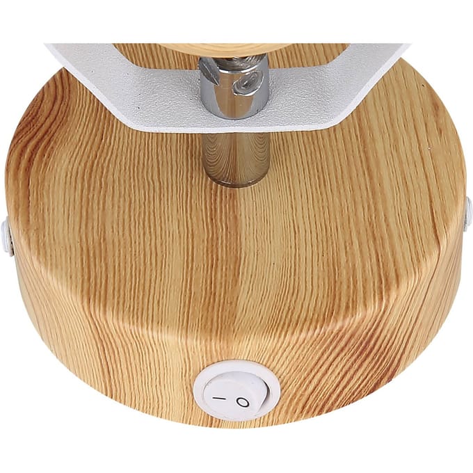 Globo Scandinavisch wandlampje Wiho wit met hout - 54018-1