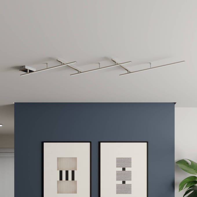Trio Lighting Zwenkbare LED plafondlamp Indira, dimmer nikkel