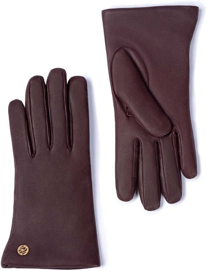 Isabel Bernard Honoré Eleanor dark brown goatskin leather gloves IB67000-331-8 - Bruin