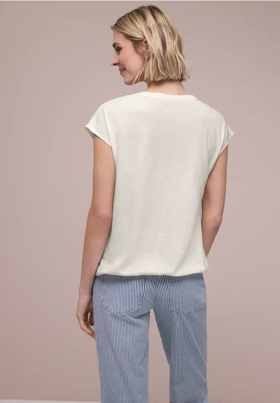 Shirt met losse schouders en gespleten hals