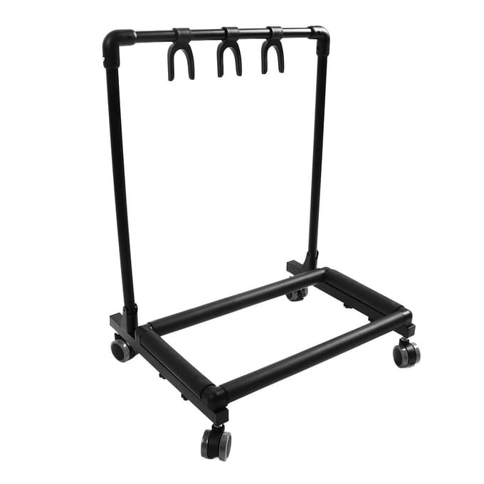 Multi Gitaarstandaard Metaal en EVA Meerdere Gitaren Displayhouder met Wielen voor Winkels FL 13W black