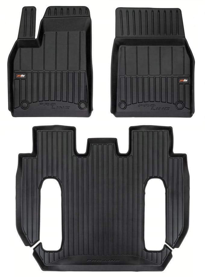 Frogum Tesla Model X vanaf 2022 - Automatten Set - 6-Persoons Facelift - TPE Rubber - 6 cm Hoge Rand